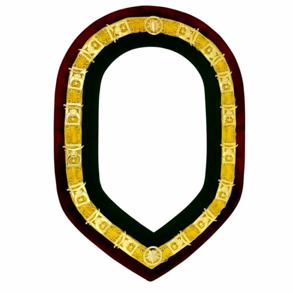 Deluxe Shriner Chain Collar Tri Color Red Green Yellow