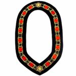 Knights Templar Commandery Chain Collar Gold Plated Black Velvet
