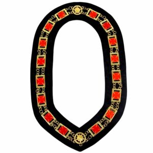 Knights Templar Commandery Chain Collar Gold Plated Black Velvet