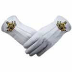 Past Master Blue Lodge Gloves Leather Gold Emblem