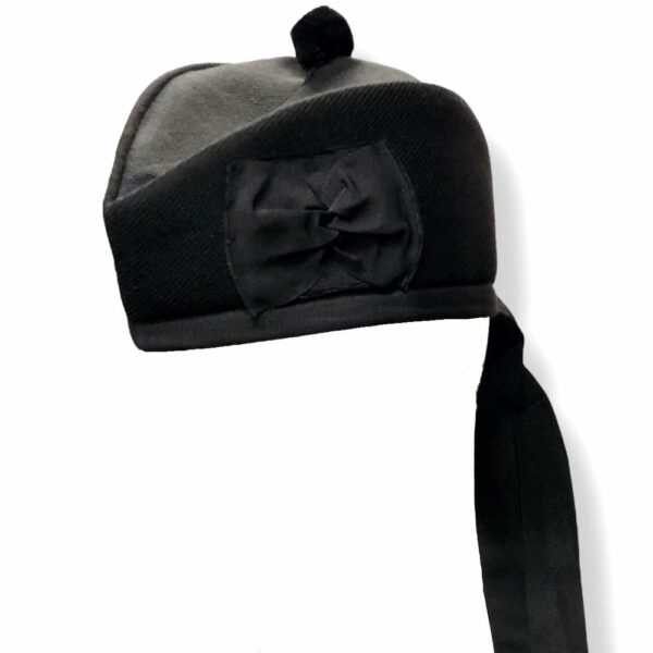 Scottish Glengarry Plain Black Piper Bonnet Hat Scottish Glengarry Plain Black Piper Bonnet Hat