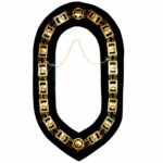 Knights Templar Masonic Regalia Metal Chain Collar Black Velvet Gold Plated