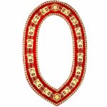 Masonic Shriner Chain Collar Gold Plated Red Velvet