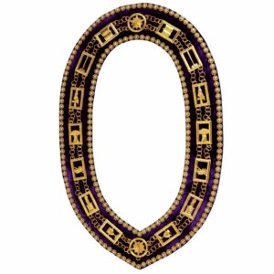 Masonic Regalia Star Chain Collar Purple Rhinestones
