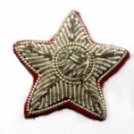 Shoulder Rank Star Red Silver Embroidered Badge