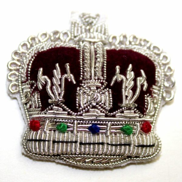 Crowns Silver Embroidered Badge