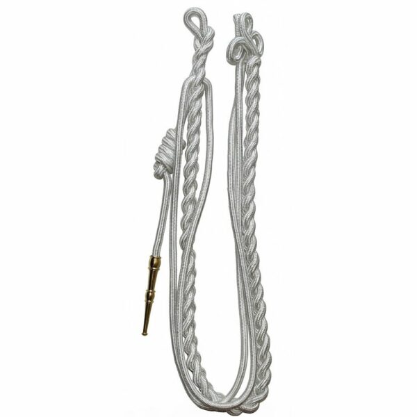 Shoulder Cord Citation With Brass Tip White