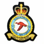 Royal Air Force Squadron 51 Embroidered Badge