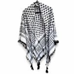 Palestinian Arafat Embroidered Tassels Shemagh Scarf