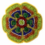 Hand Embroidered Colorful Flower Badges