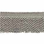 long Bullion Fringe Trim Silver Grey