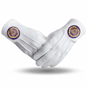 Past Grand Master Blue Lodge Gloves Pure Cotton Purple Patch