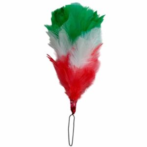 Feather Hackle Green White Red Plumes