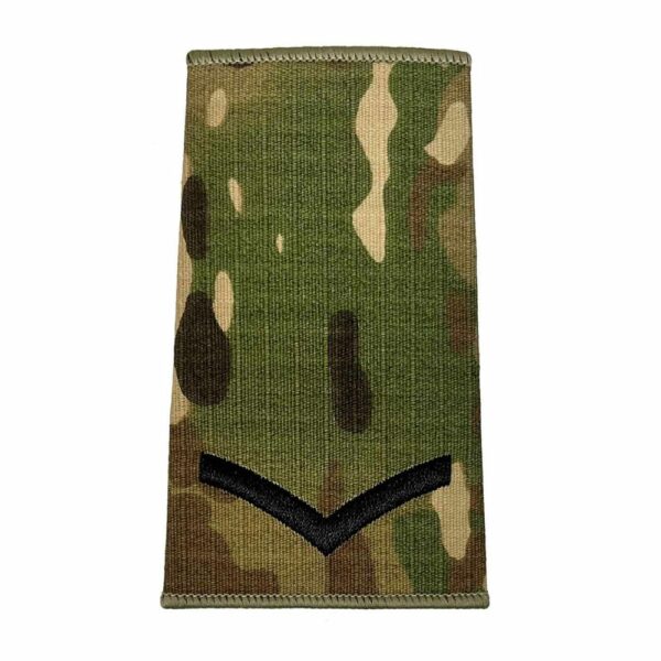 British Rank Slide Black Embroidery Epaulette
