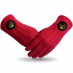 Knights Templar Gloves Red Cotton Black Patch