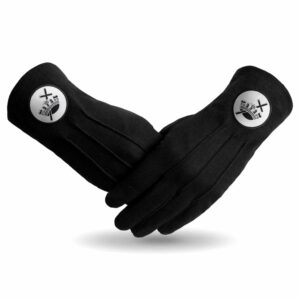 Knights Templar Gloves Cotton Whit Black Patch