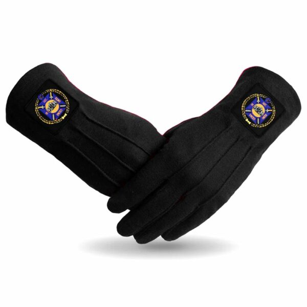 Knights Templar Gloves Black Patch Purple Emblem