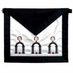 Scottish Rite Apron White with Black Embroidery Satin