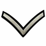 Military Chevrons Silver Braid On Black