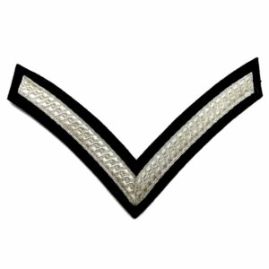 Military Chevrons Silver Braid On Black