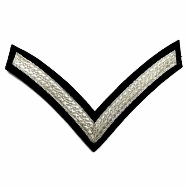 Military Chevrons Silver Braid On Black