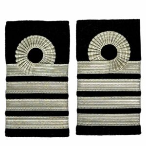Military Corps Rank Silver Captain slip on Epaulette