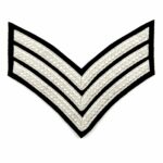 Genuine British Military Dress Rank Chevrons 3 Bar Silver Braid