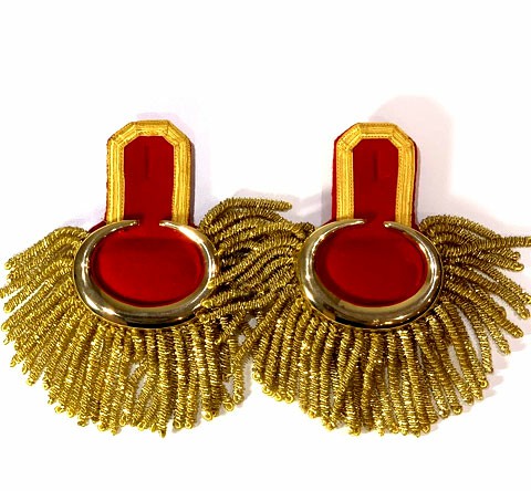 Marching Band Gold Moon Shoulder Epauletts Fringe Red Gold Marching Band Gold Moon Shoulder Epauletts Fringe Red Gold