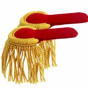 Military Shoulder Bullion Epaulettes Red Wool Shoulder