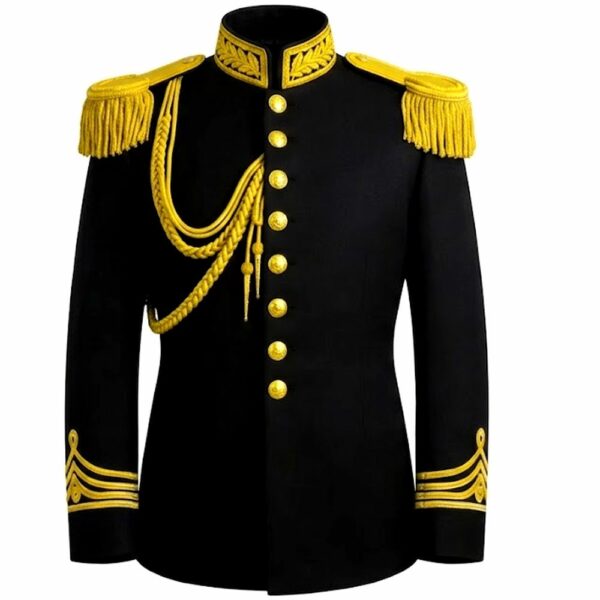 Ceremonial Black Military Gold Embroidery Royal Officer