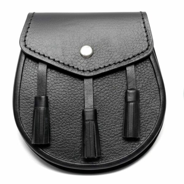 Scottish Kilt Belt Bag Leather Black Pouch Scottish Kilt Belt Bag Leather Black Pouch