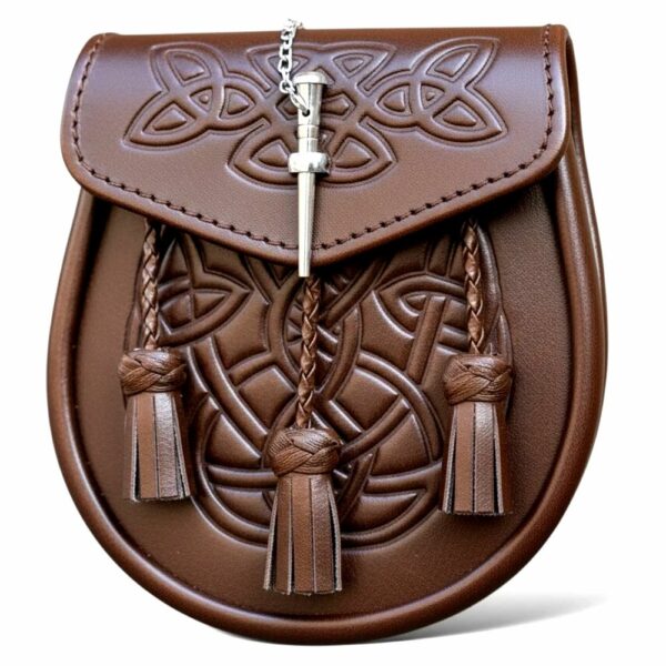 Scottish Brown Pin Lock Sporran Bag Scottish Brown Pin Lock Sporran Bag