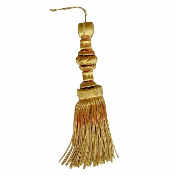 Gold Fancy Borla Wood Tassel Wire Fringe