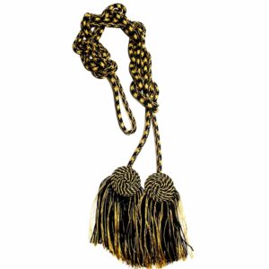 Black Gold Flat Knot Cincture Tessel