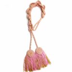 Cincture Flat Pink Gold Knot Tessels