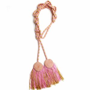 Cincture Flat Pink Gold Knot Tessels