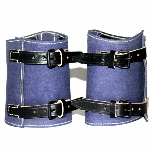 Luftwaffe Blue Black Leather Gaiters