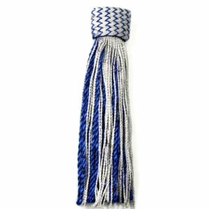 Military Blue Silver Waist Sash Tassel