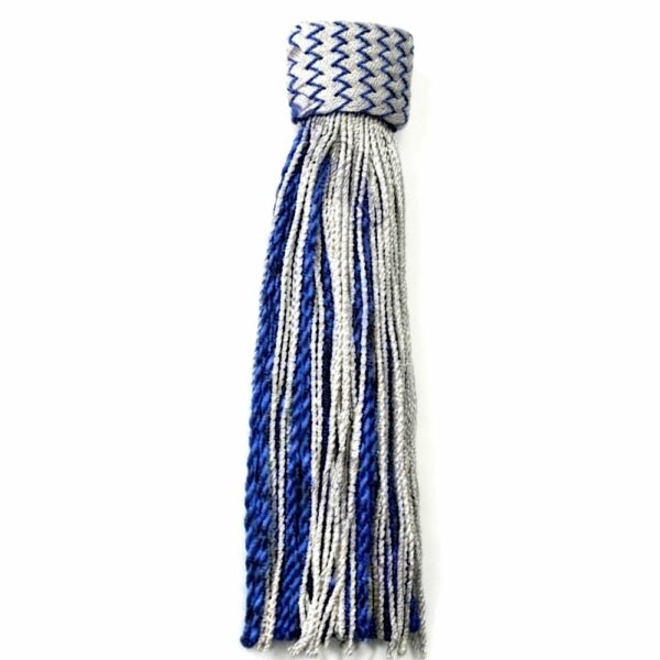 Military Blue Silver Waist Sash Tassel