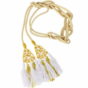 White Gold Cincture Ribbon Tassels