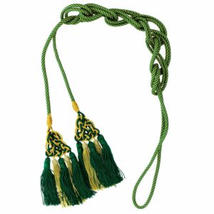 Priests Cincture Knot Gold Green Tassels