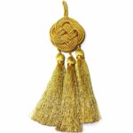 Gold 3 small Tassels Cotton blend Felisi Gold