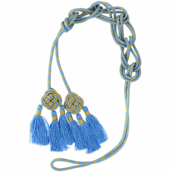 Cincture With Three Tripolino Light Blue Gold Cincture With Three Tripolino Light Blue Gold