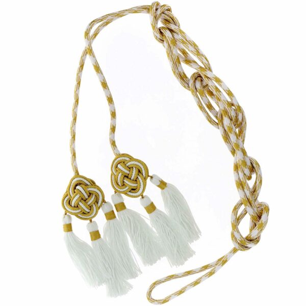 White And Gold Cincture With Three Tripolino