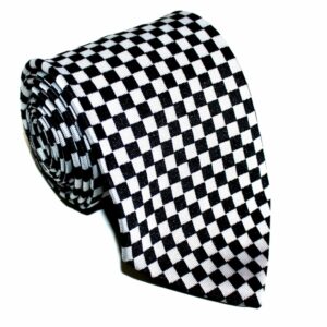 Masonic Black and White silk Tie