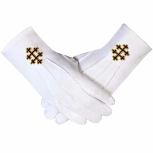 33rd Degree Patriarchal Cross Purple Gold Gloves