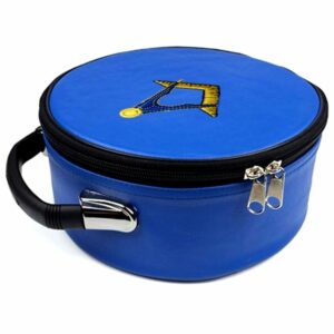 Square Compass Embroidered Blue Cap Case
