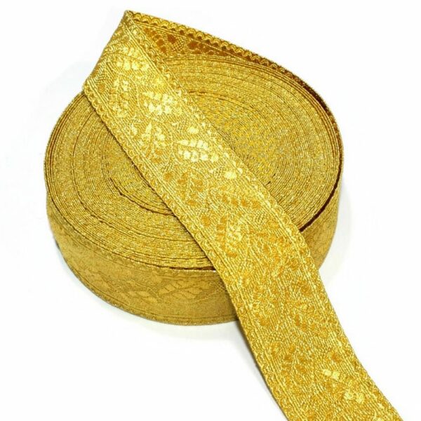 Gold Mylar Oak Leaf Lace supplier