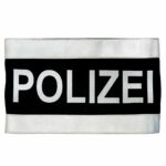 Police Armband Silver On Black