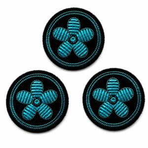 Teal Flower Embroidered Patch Badges